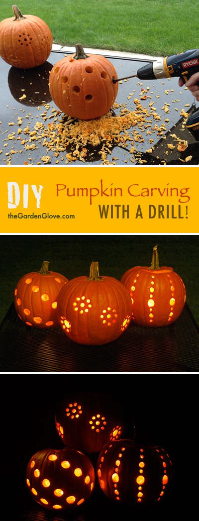 power drill pumpkin carving
