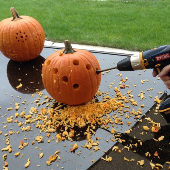 DIY Pumpkin Carving With A Drill • The Garden Glove