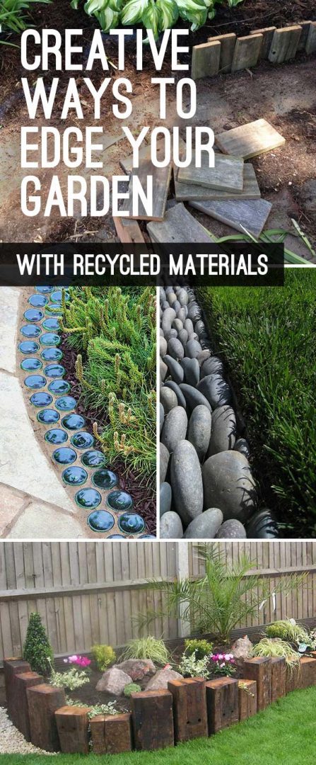 Garden Edging: Landscape Edging Ideas with Recycled Materials • The