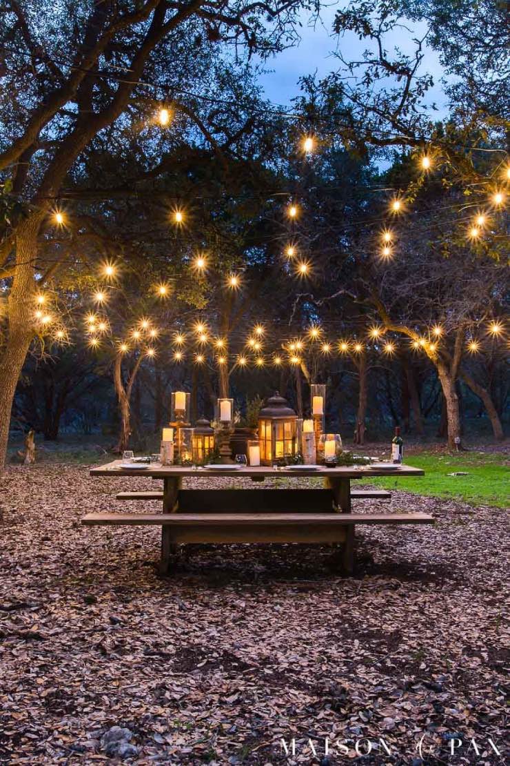 DIY Backyard String Lights - Taryn Whiteaker Designs