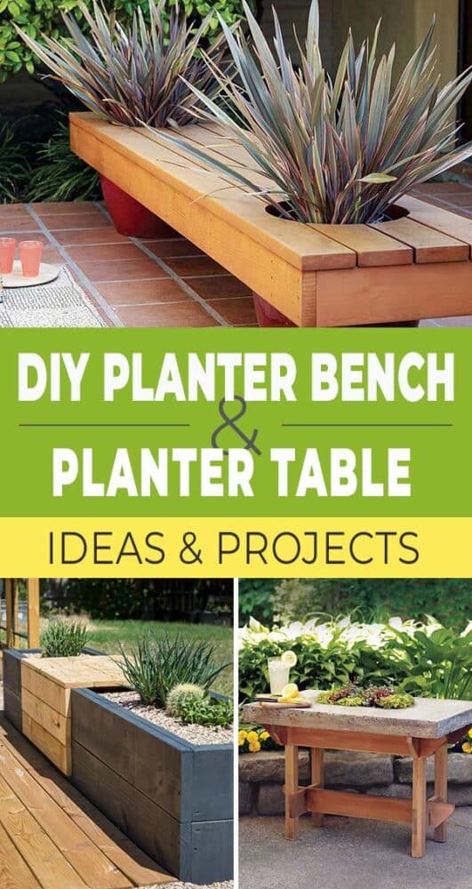 DIY Planter Bench & Planter Coffee Table Ideas & Projects • The Garden ...