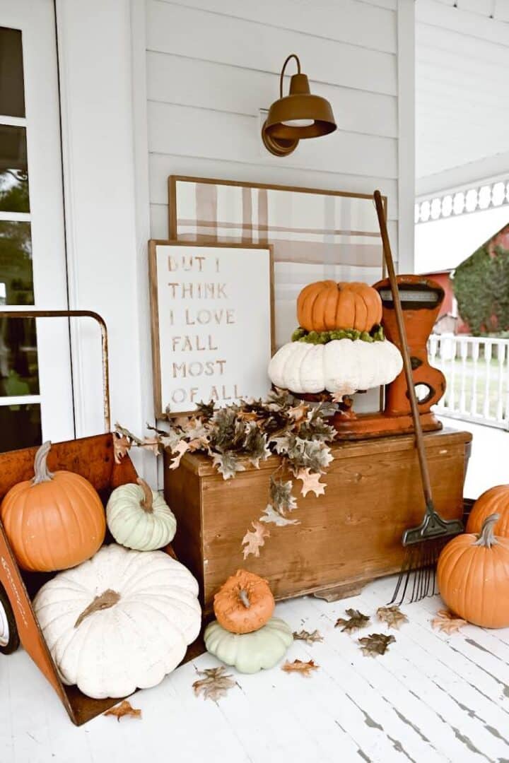 Outdoor Fall Decor - Decorate a Front Porch for Fall! • The Garden Glove