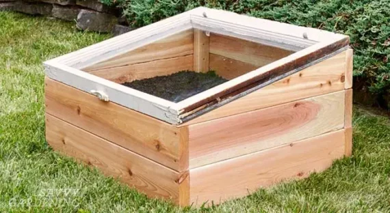 mini cold frame with window as top