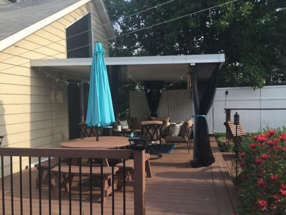 patio cover with mosquito net curtains