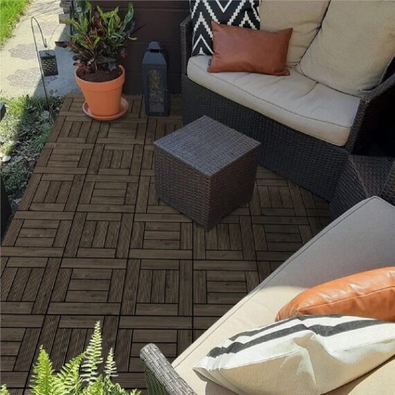 temporary wooden deck tiles modeled on home patio