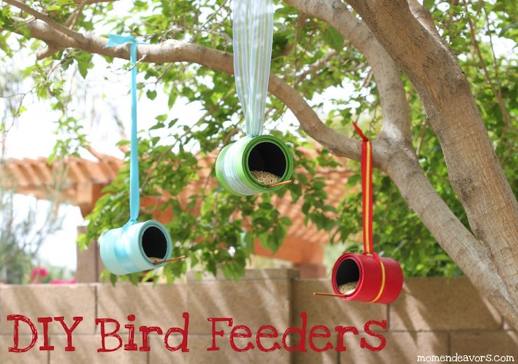 easy diy bird feeders made from paint cans