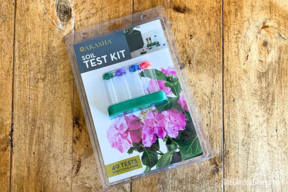 soil test kit on a wooden table