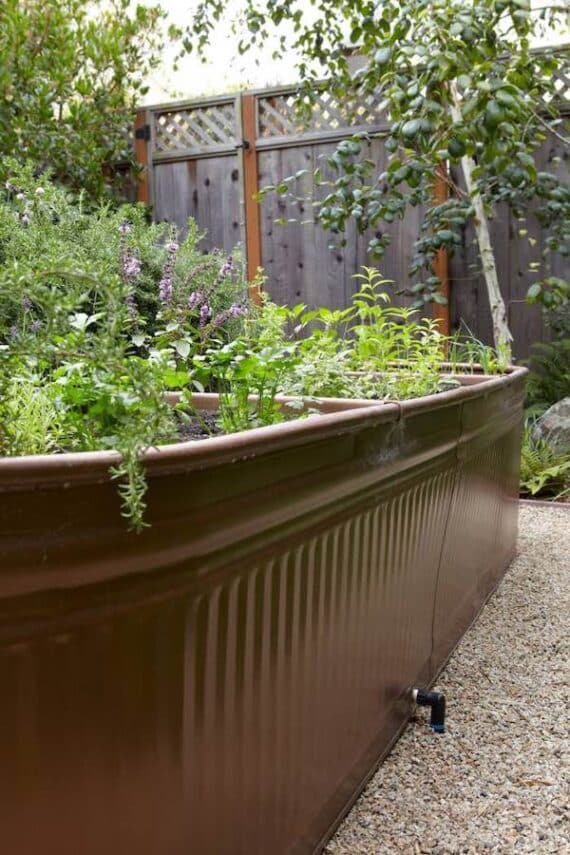 DIY trough raised garden bed idea